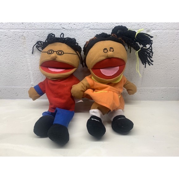 Set of 2 Happy Children Hand Puppets 14" Oriental Trading Company - Picture 2 of 7